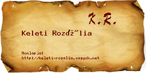 Keleti Rozália névjegykártya